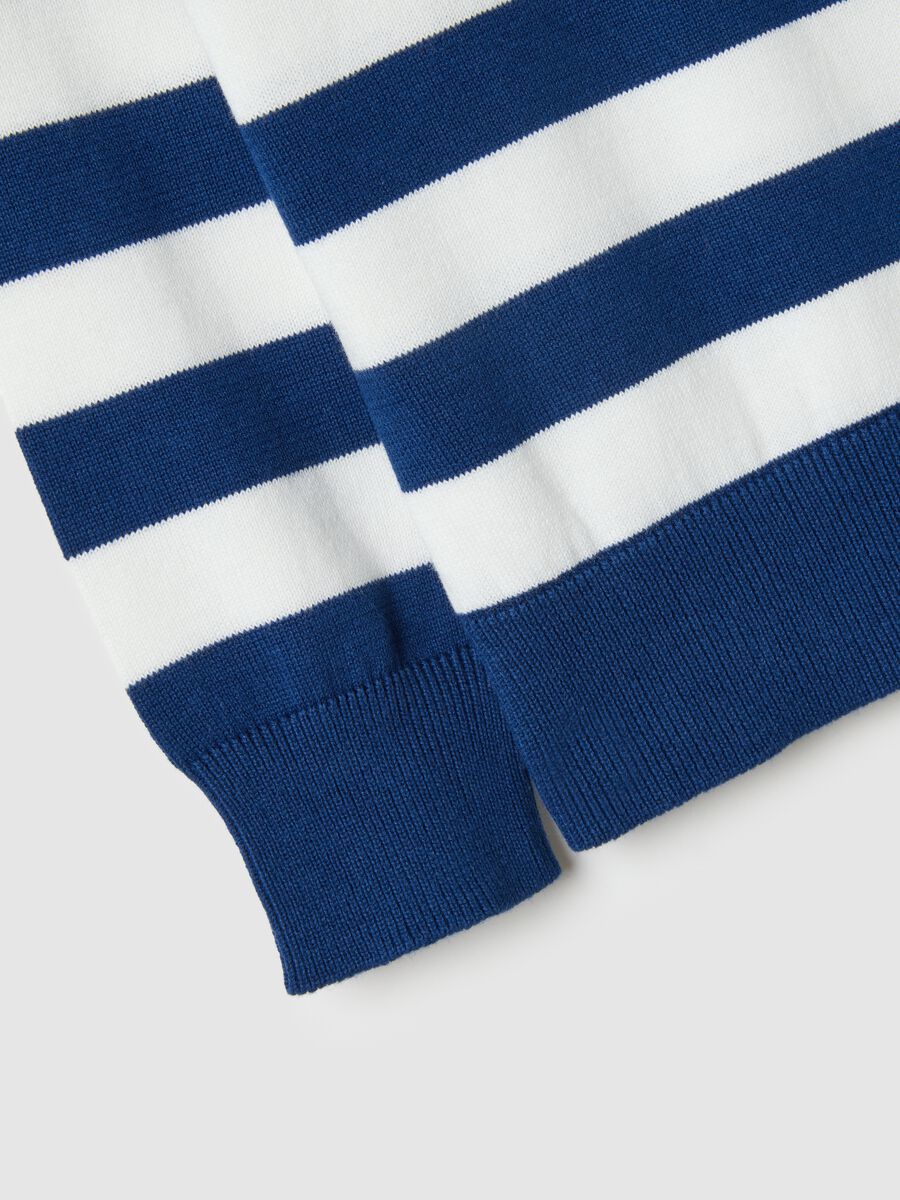 Children's regular fit striped sweater in multicolor pure cotton_3