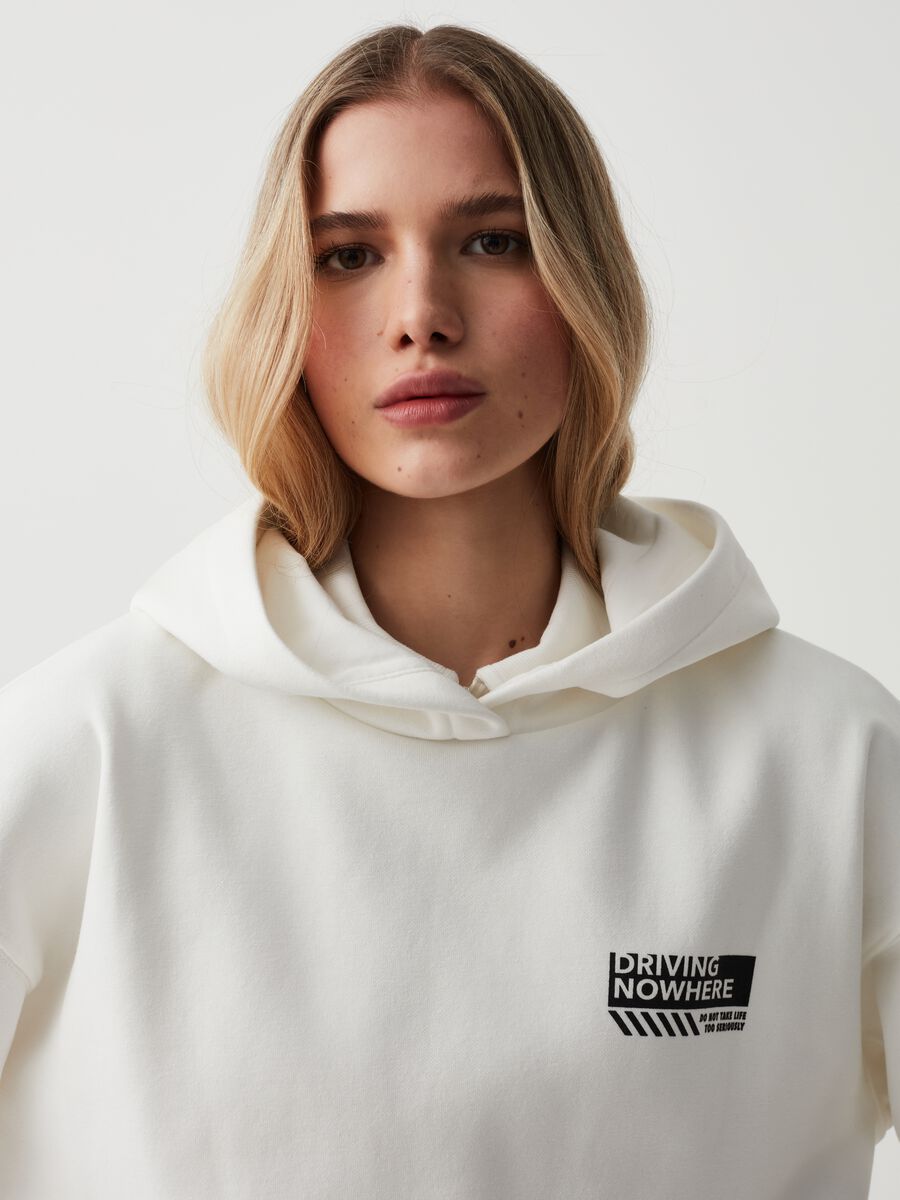 Sweatshirt with hood and photographic print_1