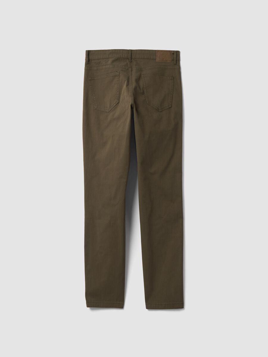 Gr&uuml;ne Slim-Fit Five-Pocket-Hose aus Stretch-Baumwolle_1