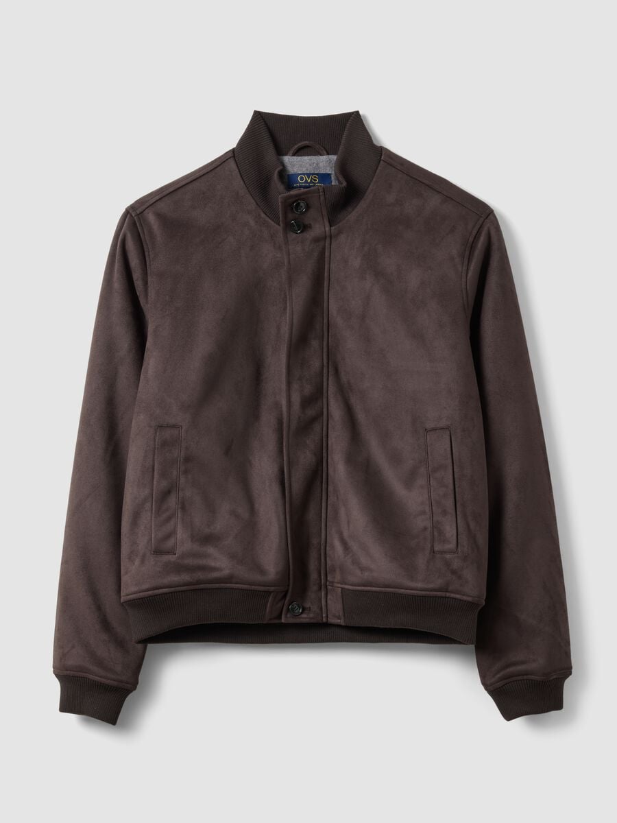 Brown regular-fit jacket with zip_0
