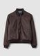 Brown regular-fit jacket with zip_0