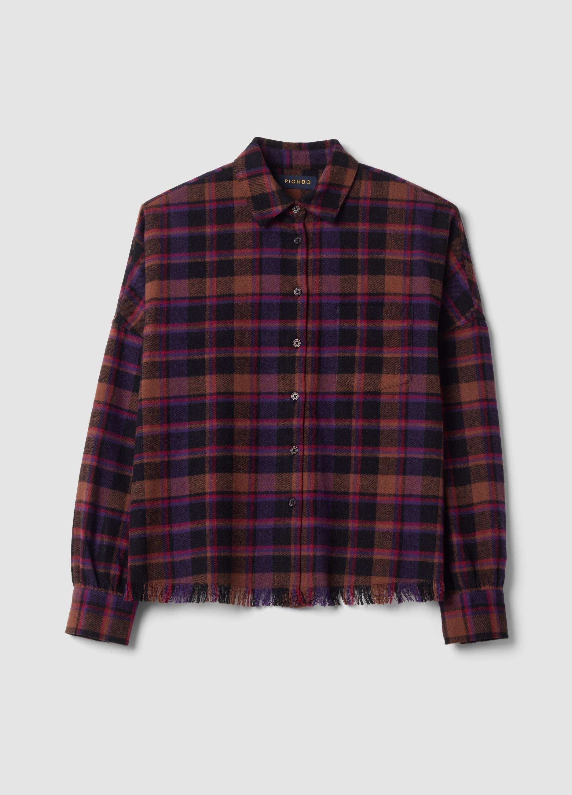 Camicia multicolor a quadri in puro cotone regular fit