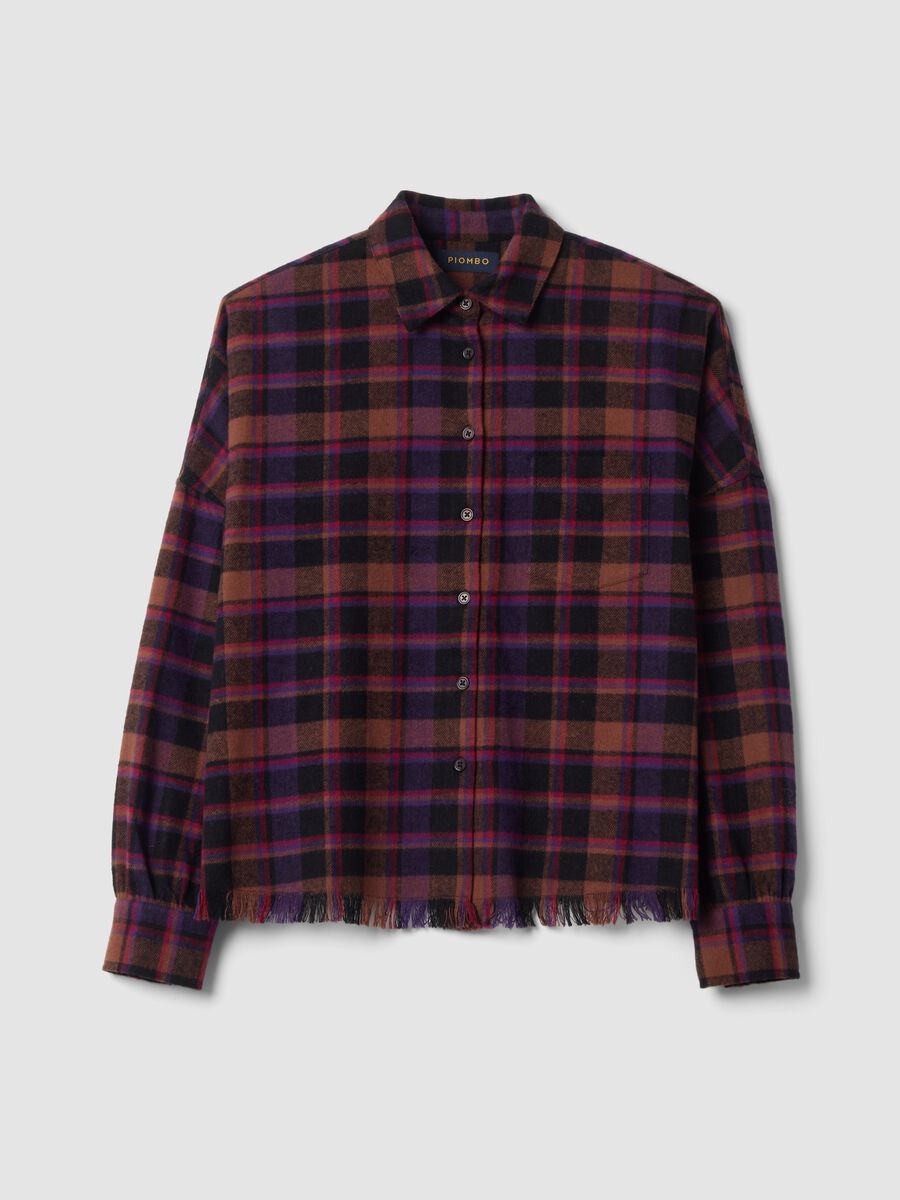 Camicia multicolor a quadri in puro cotone regular fit_0