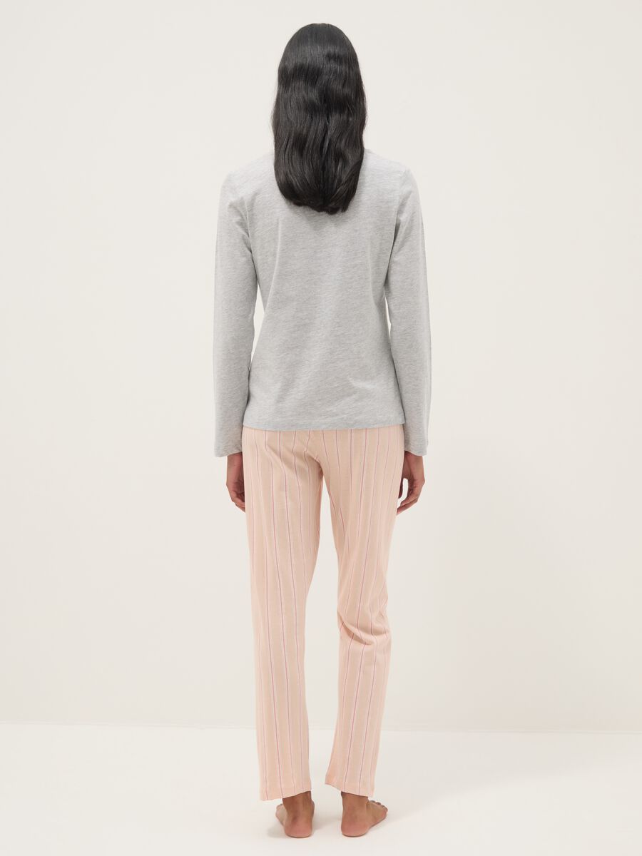 Regular fit multicolour pure cotton pyjamas with croissant_2