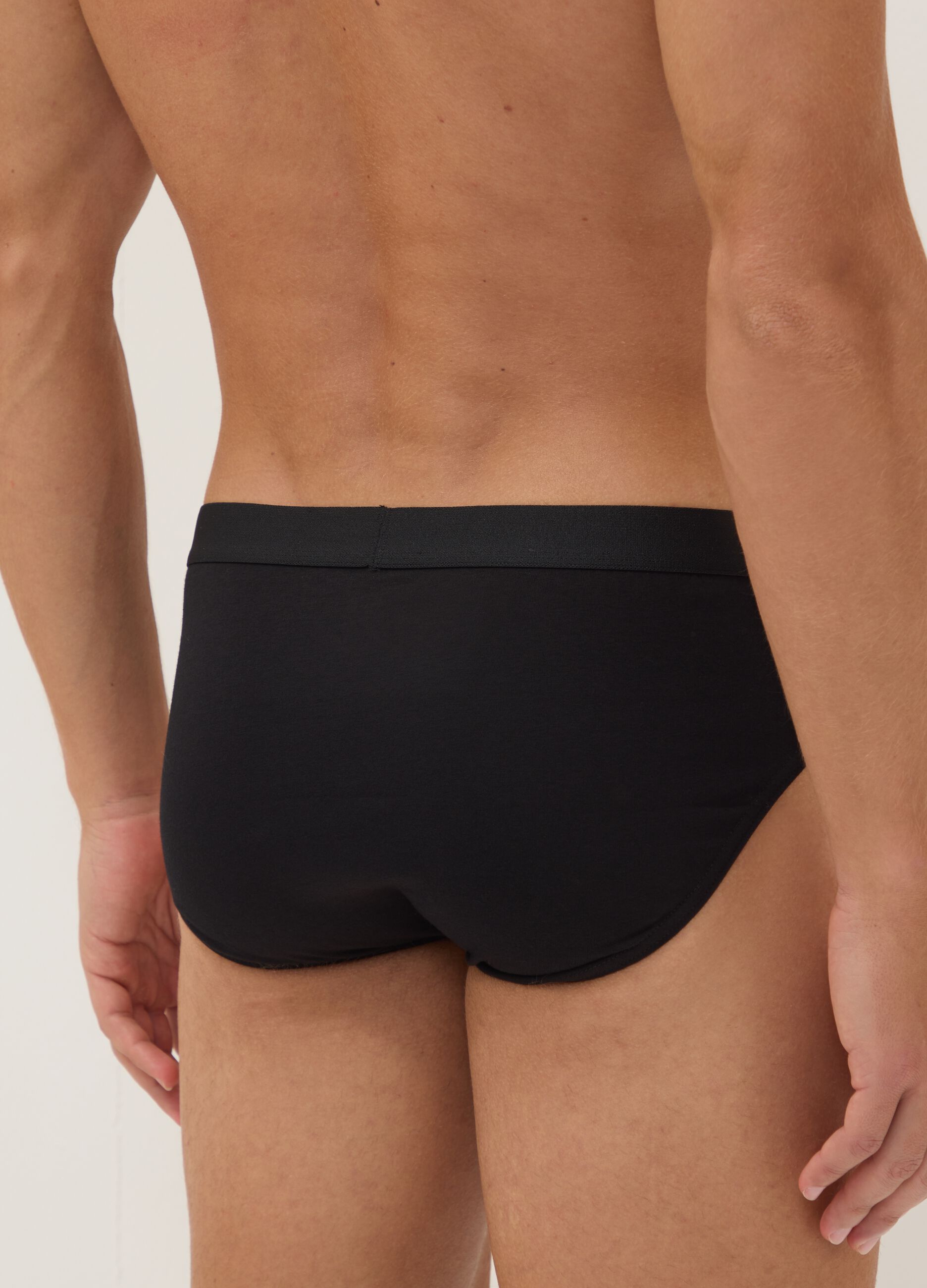 Tripack di slip neri in cotone organico
