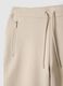 Beige regular fit stretch cotton blend bermuda shorts_1