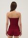 Red bandeau top in stretch cotton_3