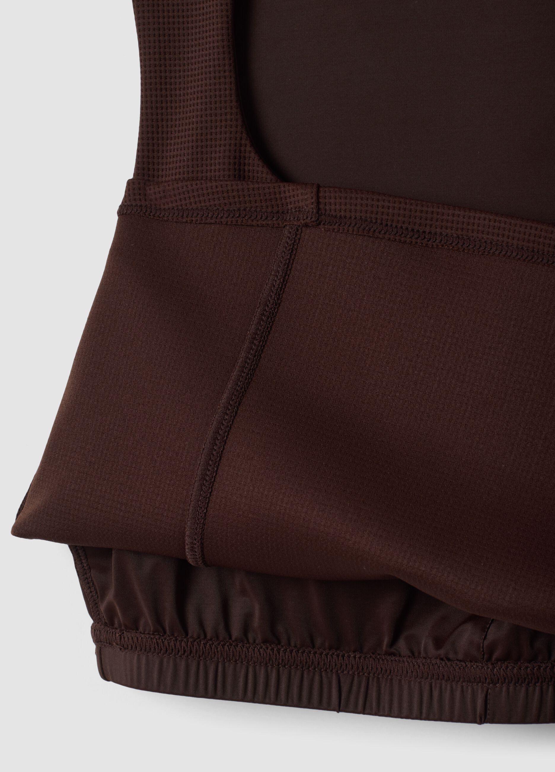 Brown crop top in stretch fabric
