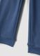 Pigiama lungo blu in tessuto elasticizzato con girocollo_2