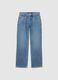 Blue Straight Jeans in Stretch Denim Regular Fit_4