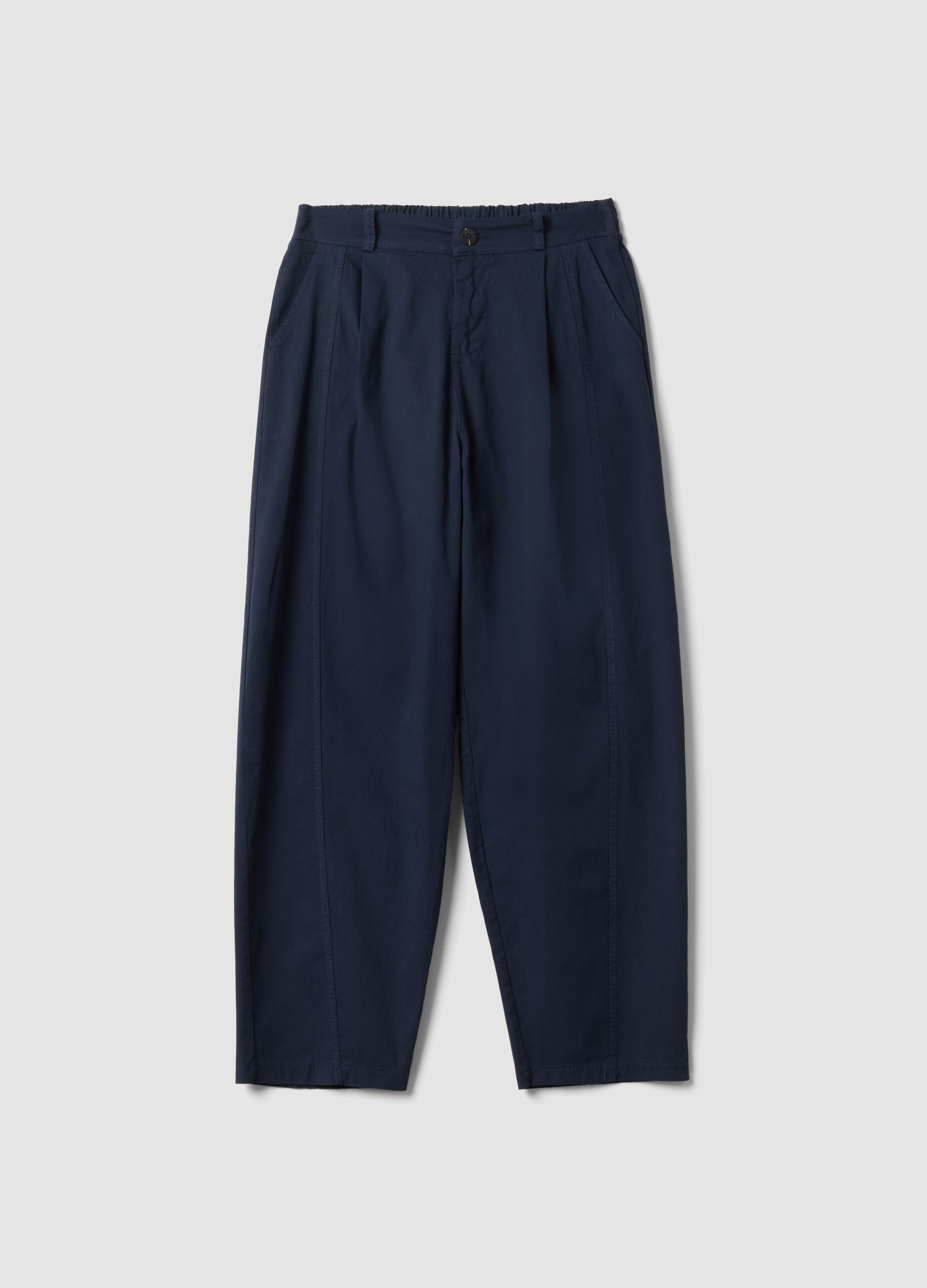Blue stretch cotton trousers