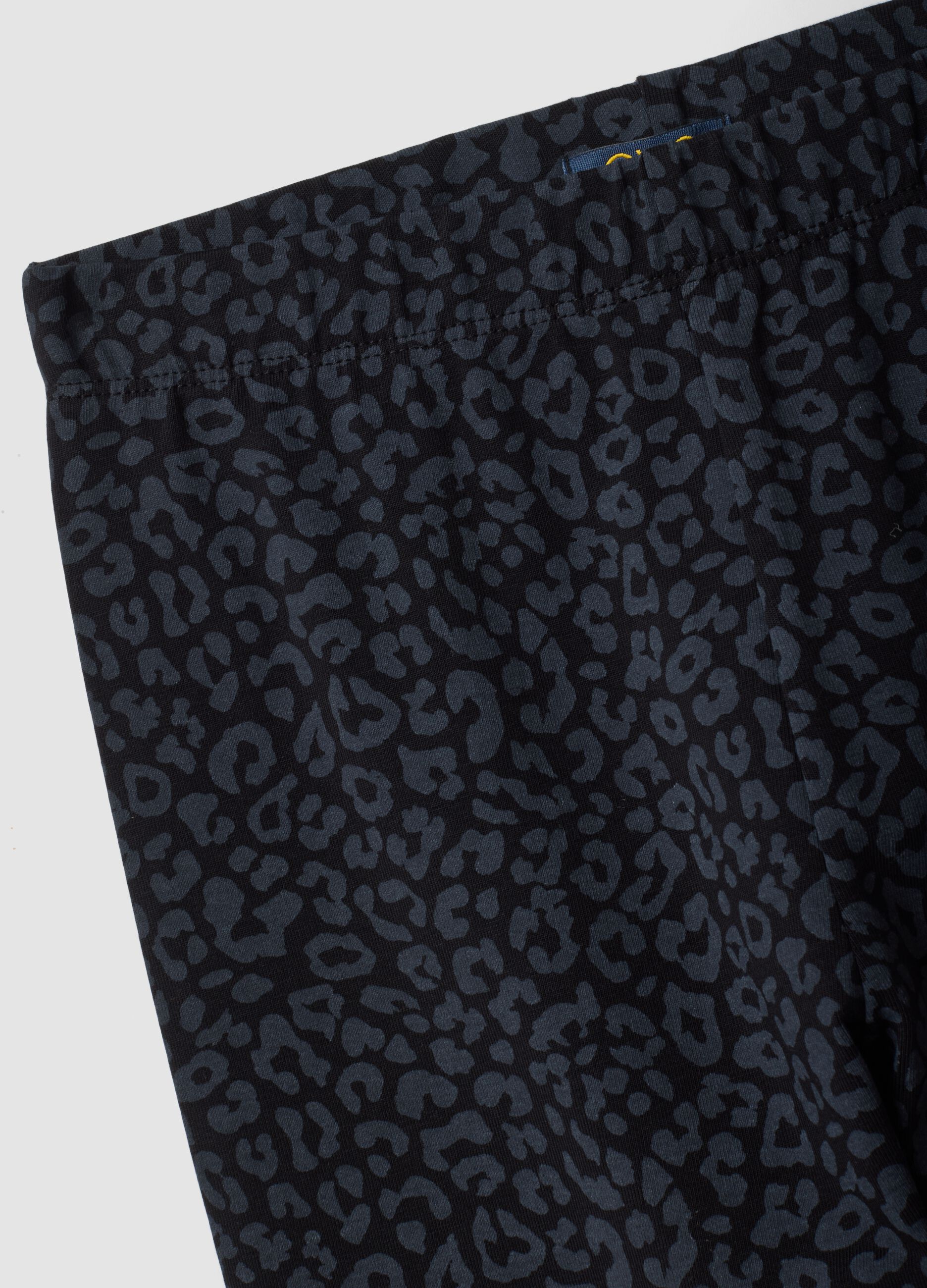Girls&rsquo; black skinny-fit leggings in stretch organic cotton jersey