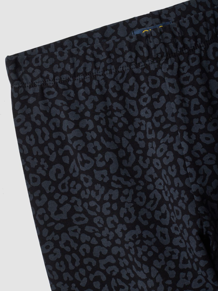 Leggings pretas skinny em jersey de algod&atilde;o org&acirc;nico el&aacute;stico para rapariga_5