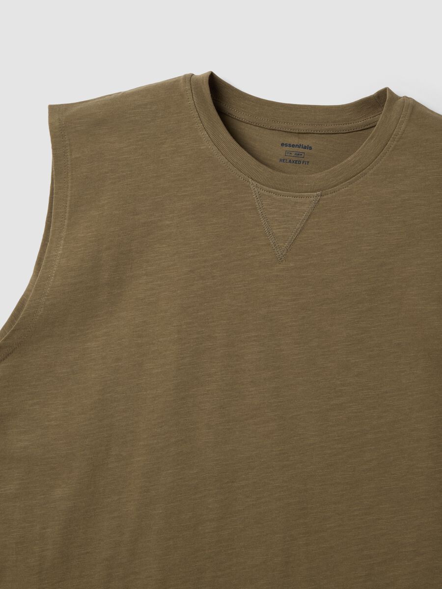 Brown pure cotton vest top_5