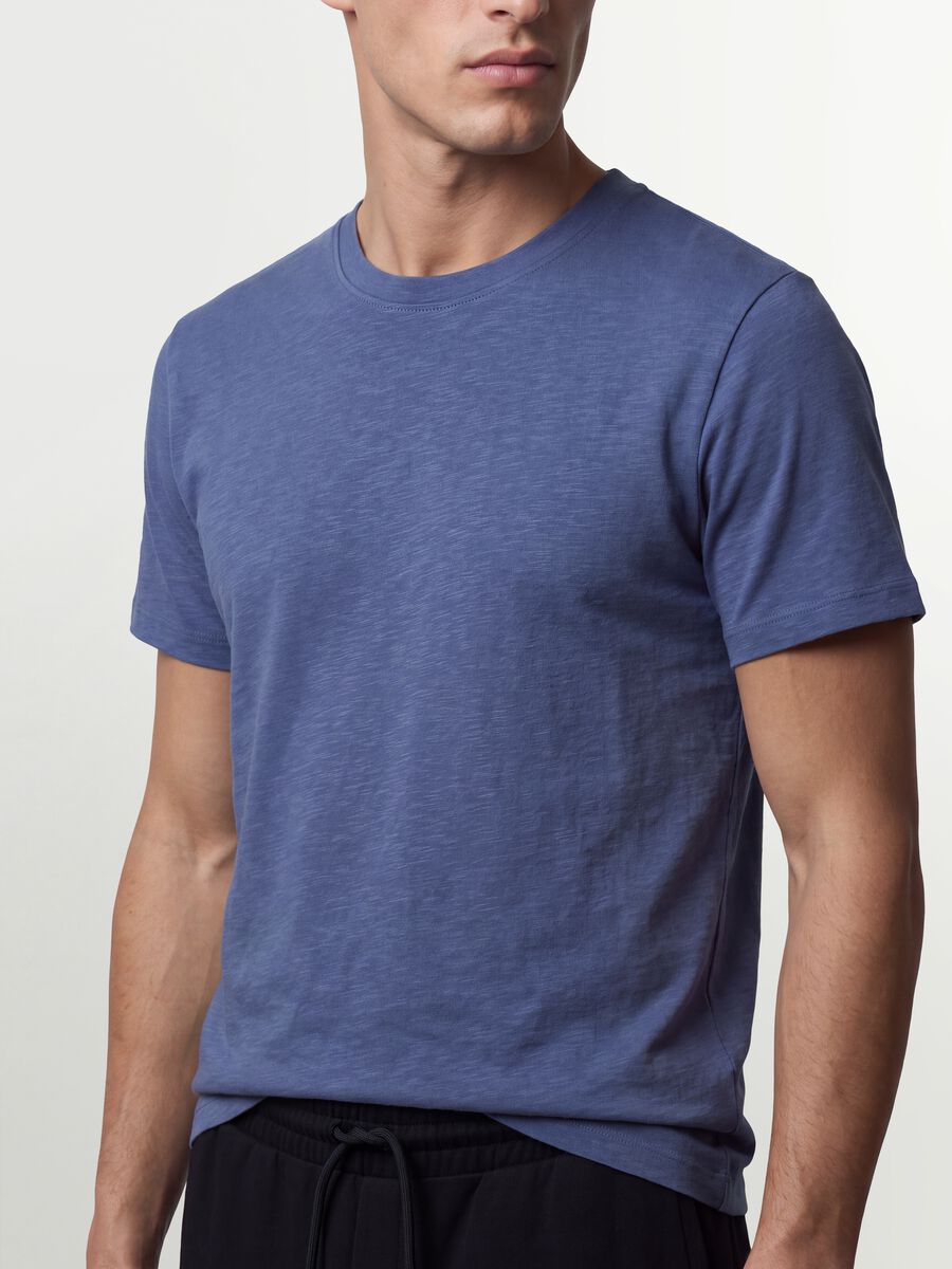 Purple pure cotton regular-fit short-sleeve T-shirt_1