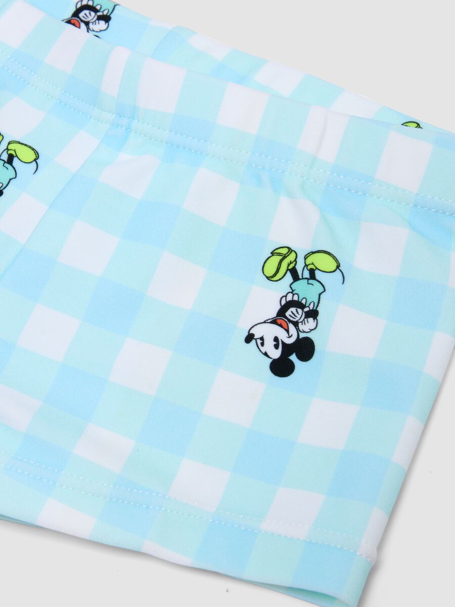 Baby Mickey blue and white gingham swim briefs_3