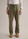 Green Cotton and Linen Trousers Regular Fit_1