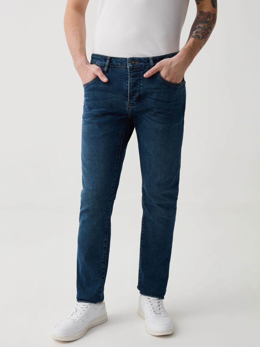 Faded, skinny-fit stretch jeans_1