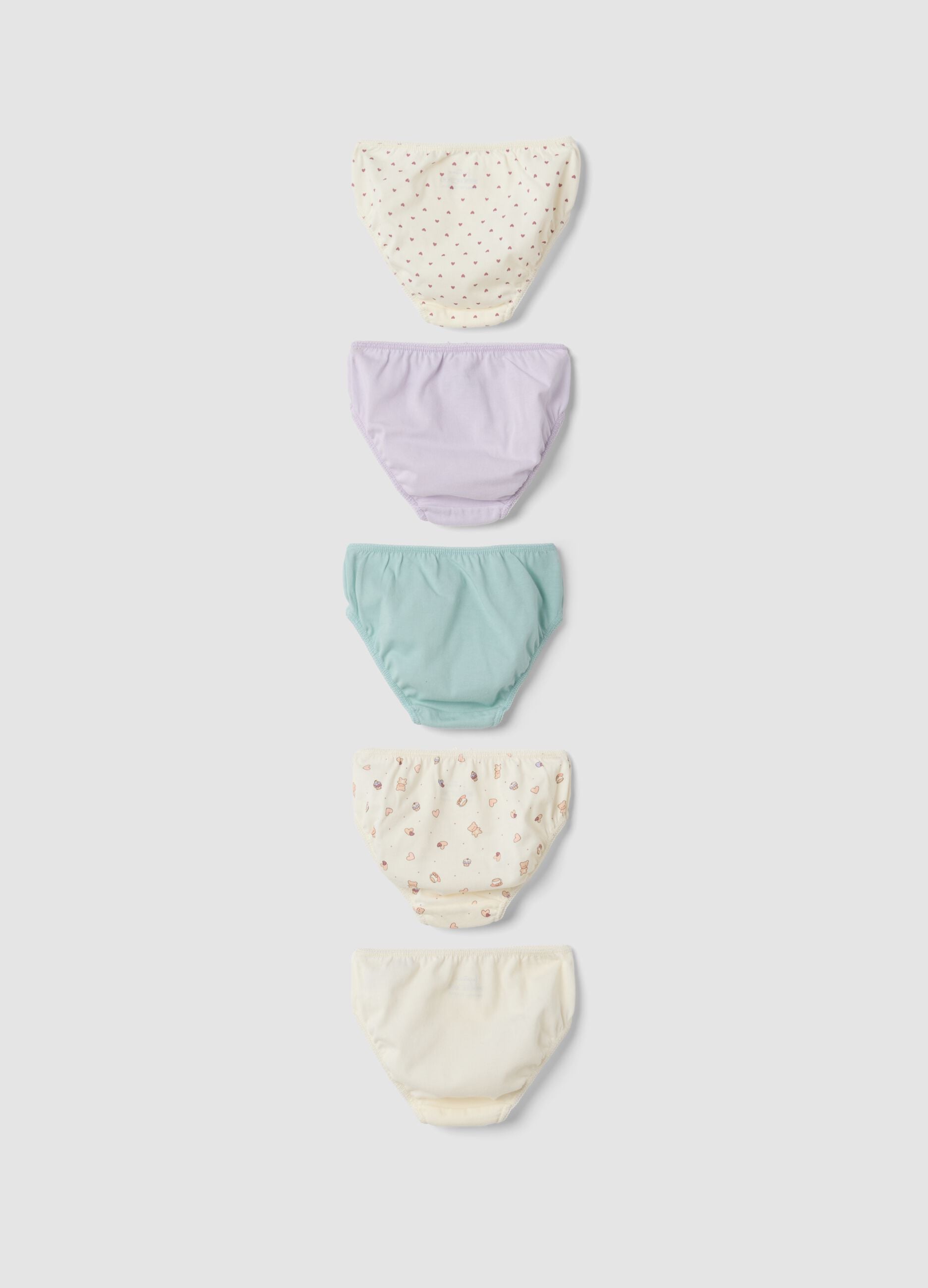 5er-Pack Slips in Multicolor aus reiner Bio-Baumwolle f&uuml;r Baby- und M&auml;dchen