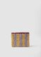 Multicolour clutch in pure woven paper fabric with slogan_1