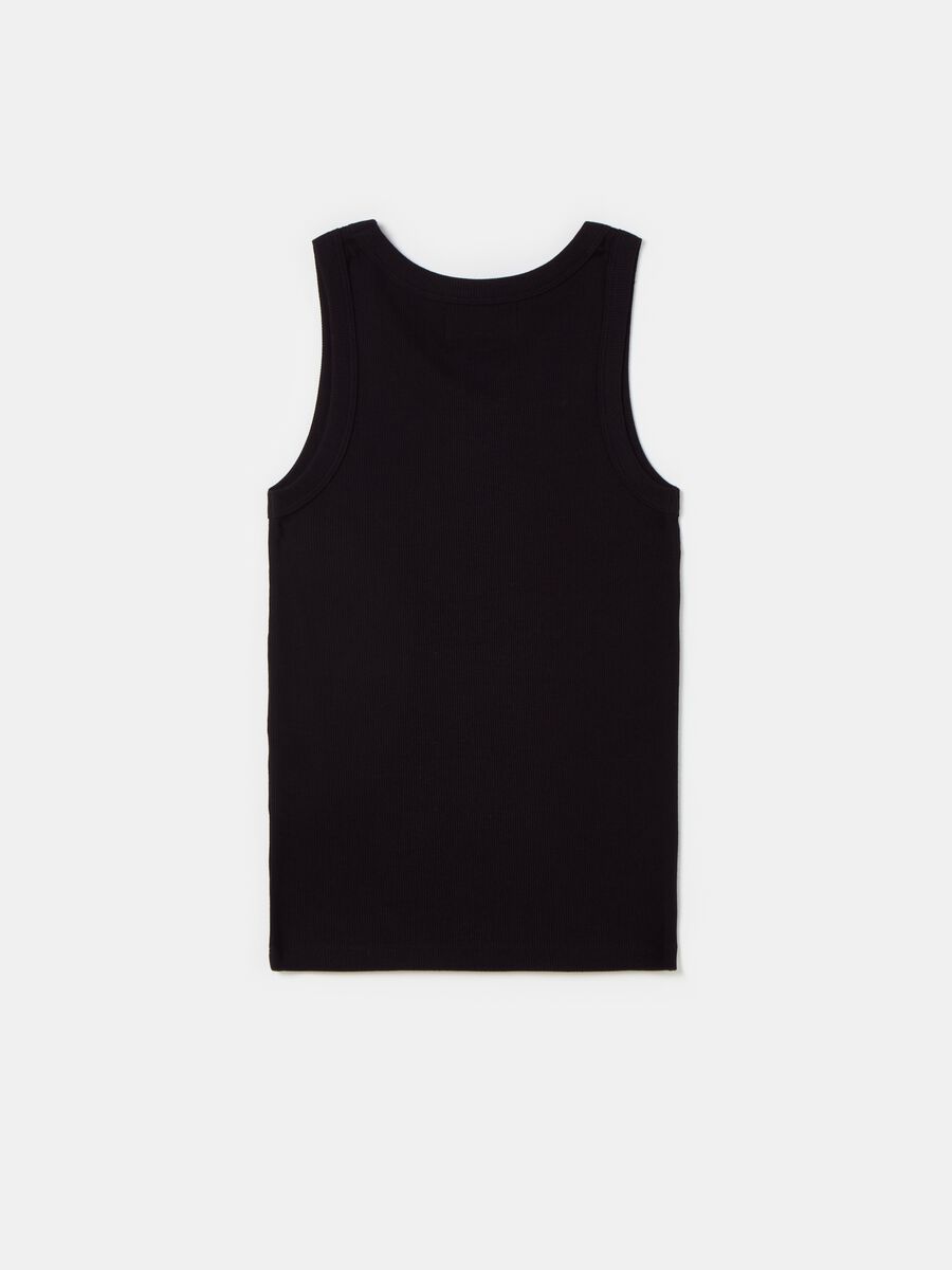 Tank top in ribbed stretch cotton_4