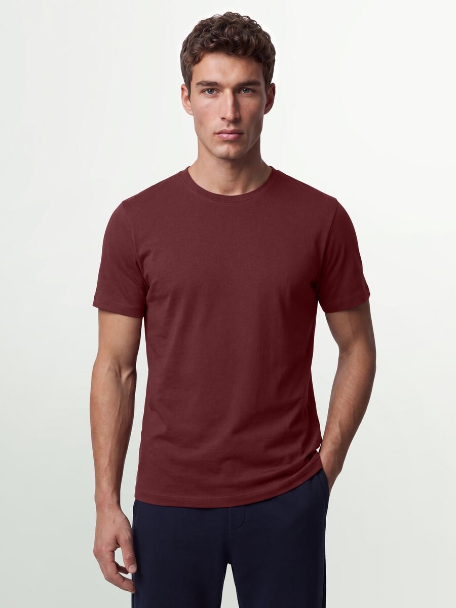 Red pure organic cotton jersey T-shirt, regular fit_0
