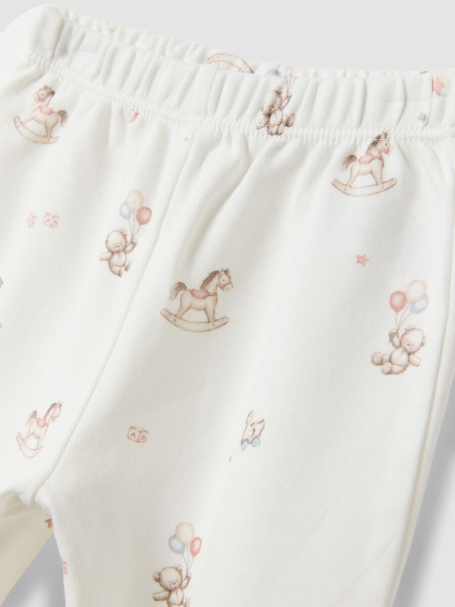 2er-Pack rosa-wei&szlig;e Leggings aus Bio-Baumwolle mit Fu&szlig;teil_2