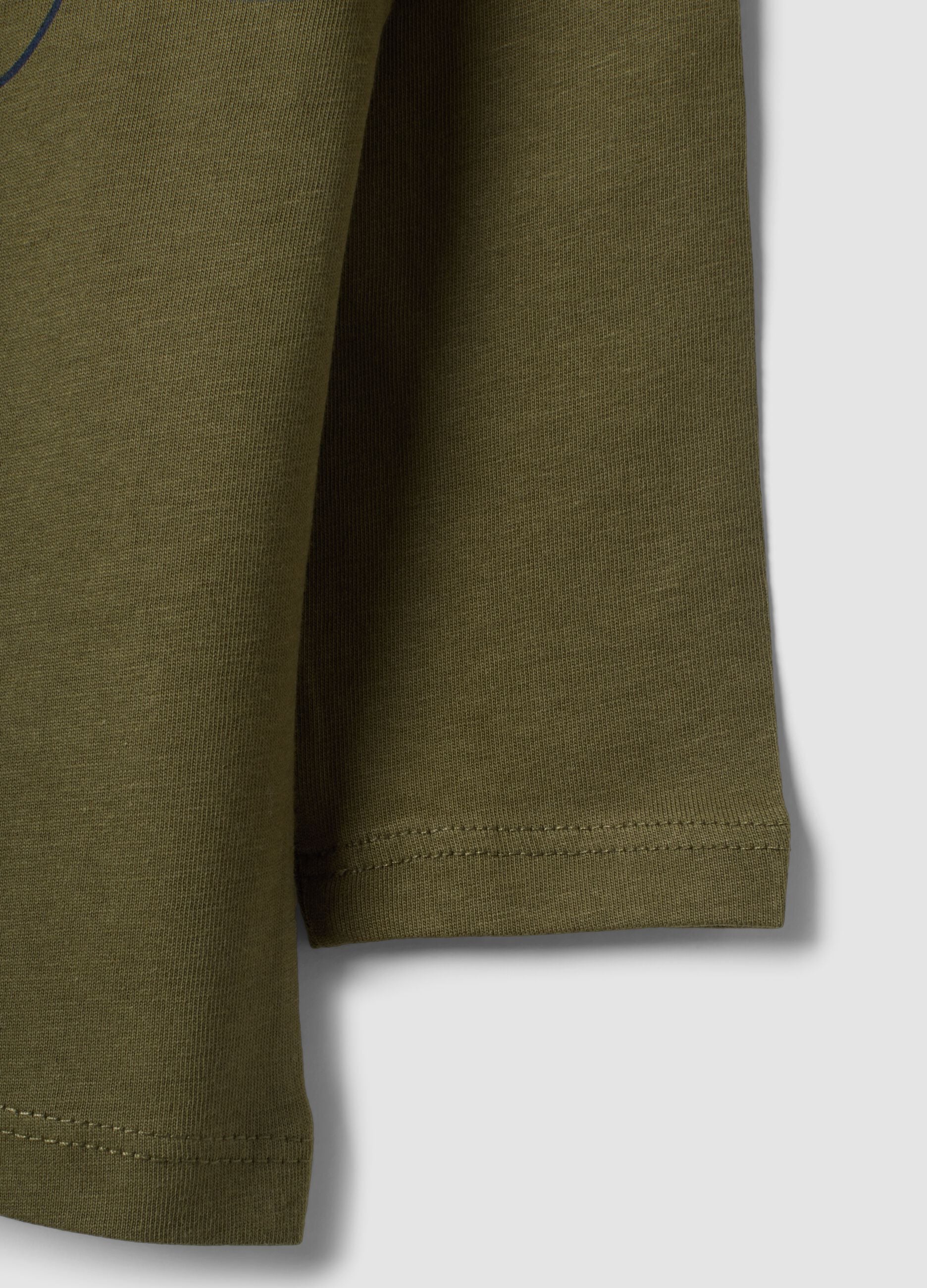 Green organic cotton T-shirt with puppy print for baby boy