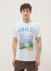 Wei&szlig;es T-Shirt aus reiner Baumwolle mit Print, Regular Fit_1