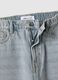 Pure grey denim cotton wide leg jeans_5