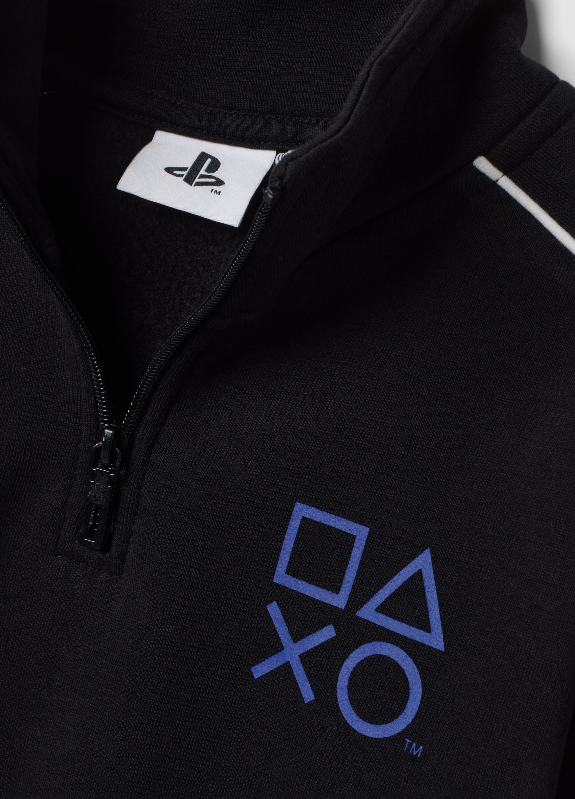 Black PlayStation half-zip cotton-blend sweatshirt