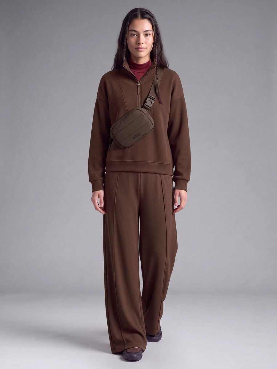 Brown stretch modal crew-neck sweatshirt ALTAVIA STUDIO_3