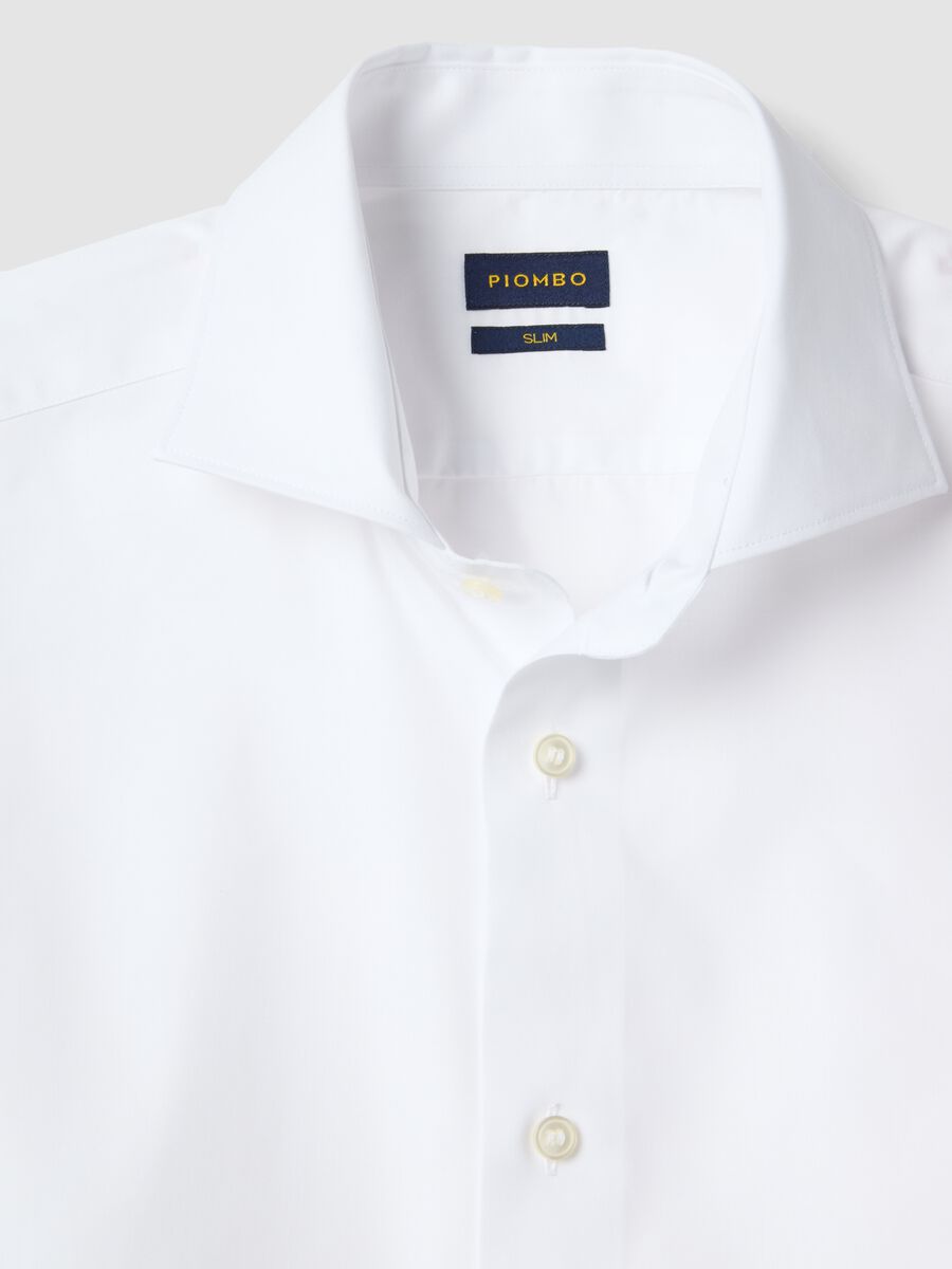 Slim fit white pure cotton shirt_1