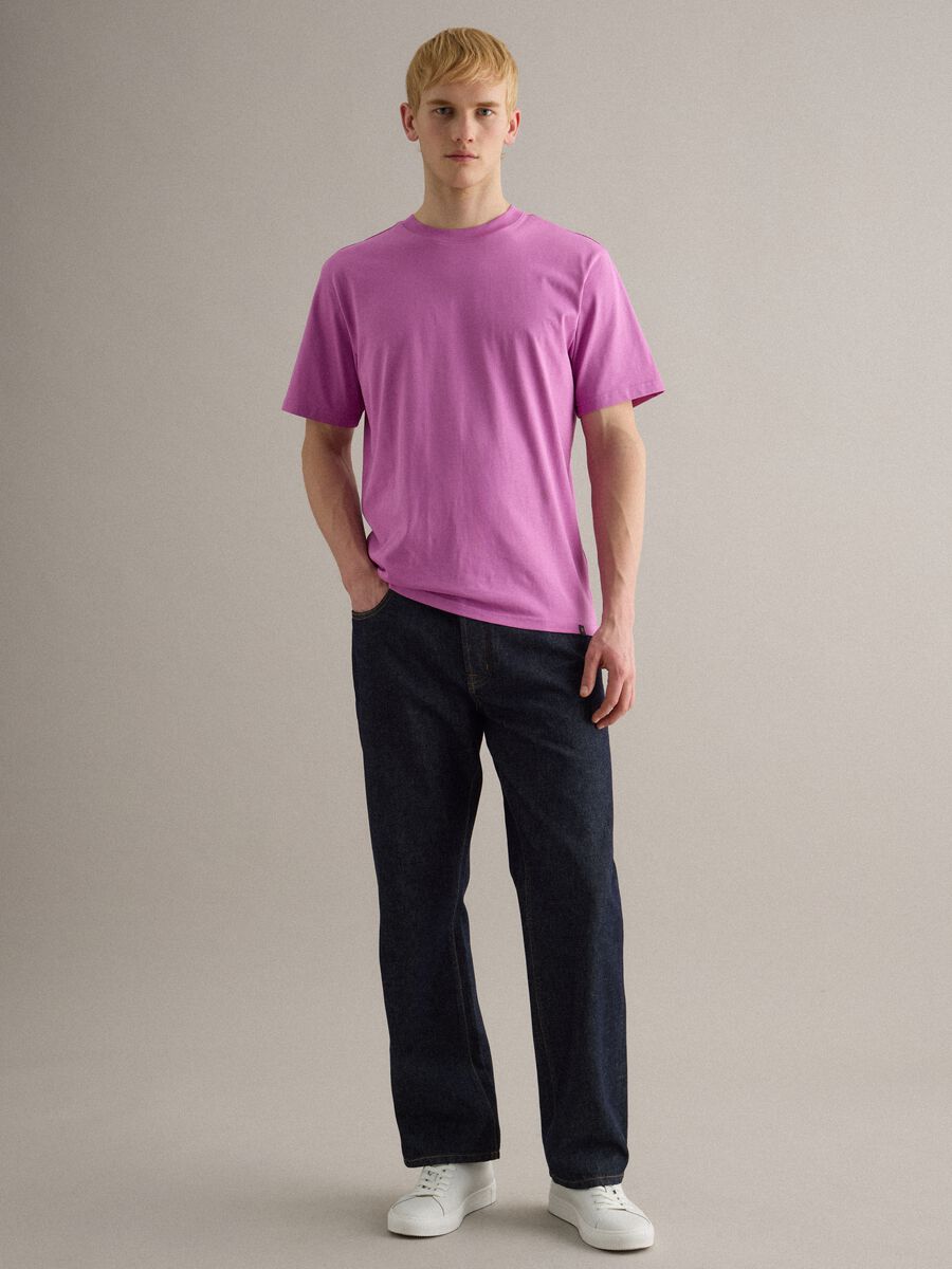 Pink relaxed fit pure cotton crew neck T-shirt_1