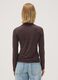 Brown stretch viscose top with mock neck, regular fit_3