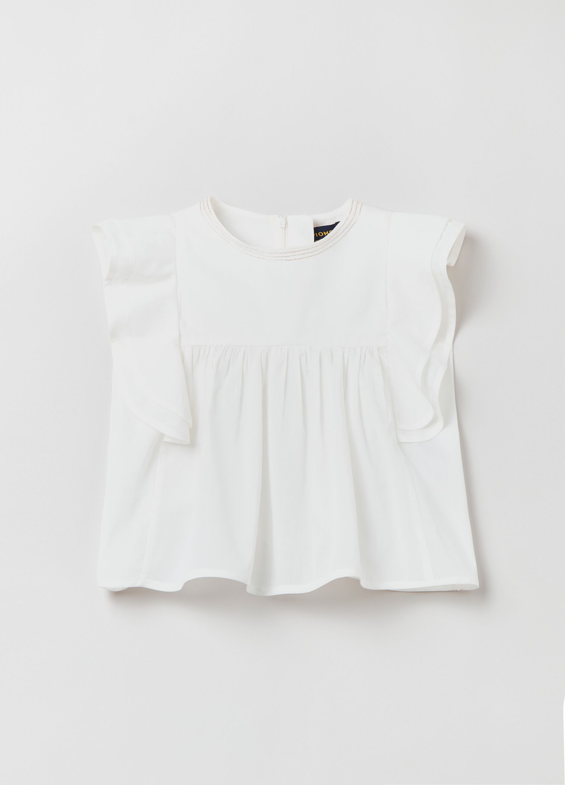 Cotton blouse with ruffles_0