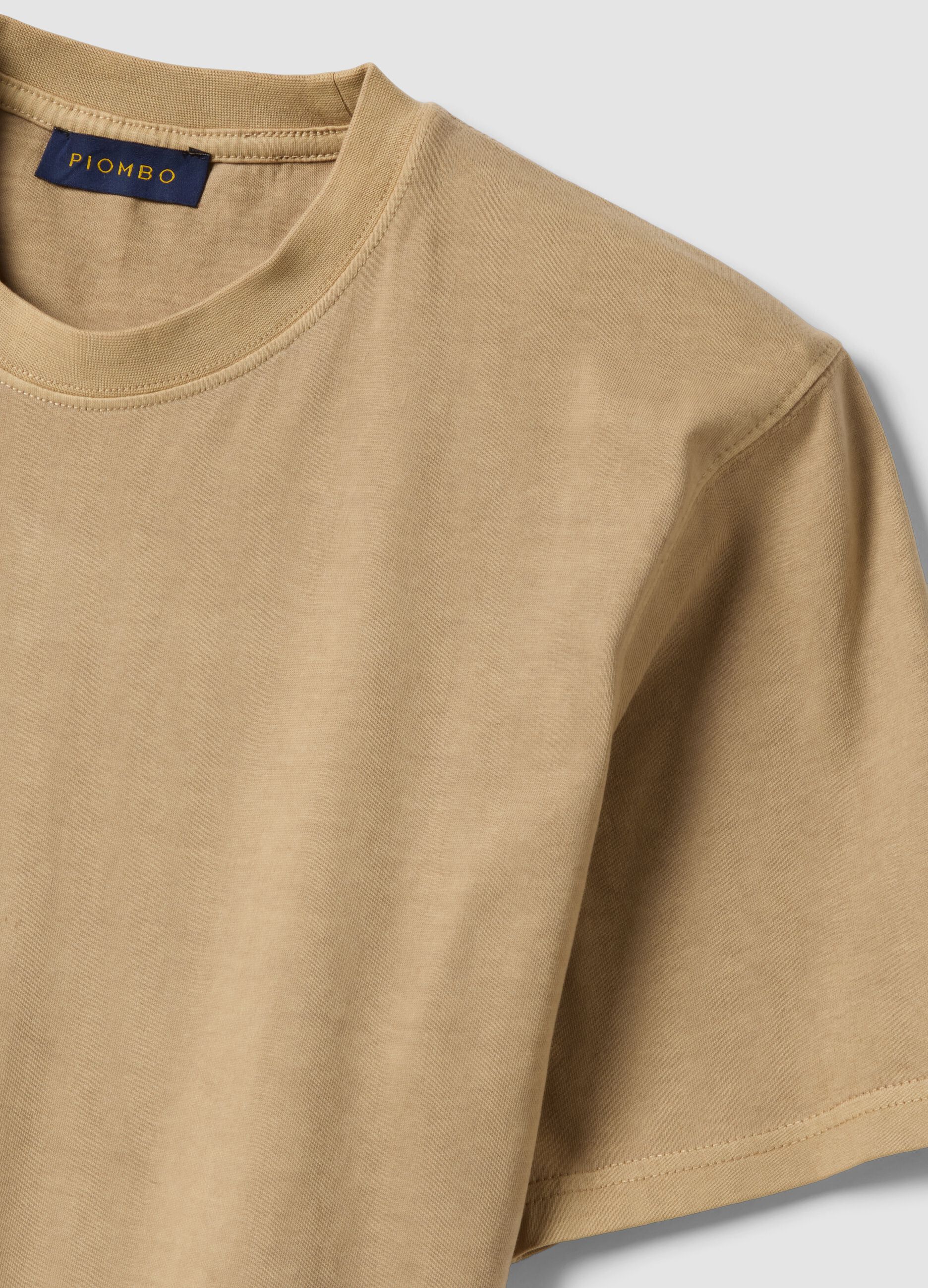 Beige pure cotton T-shirt relaxed fit