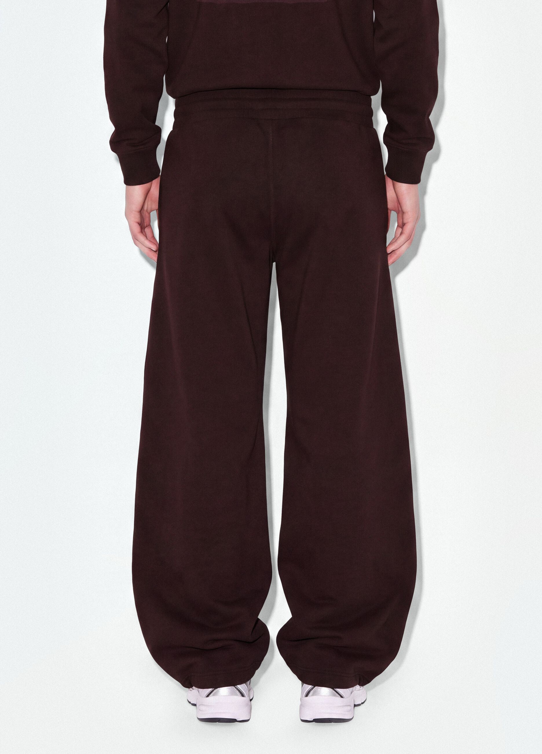 Purple cotton-blend baggy-fit jogger trousers