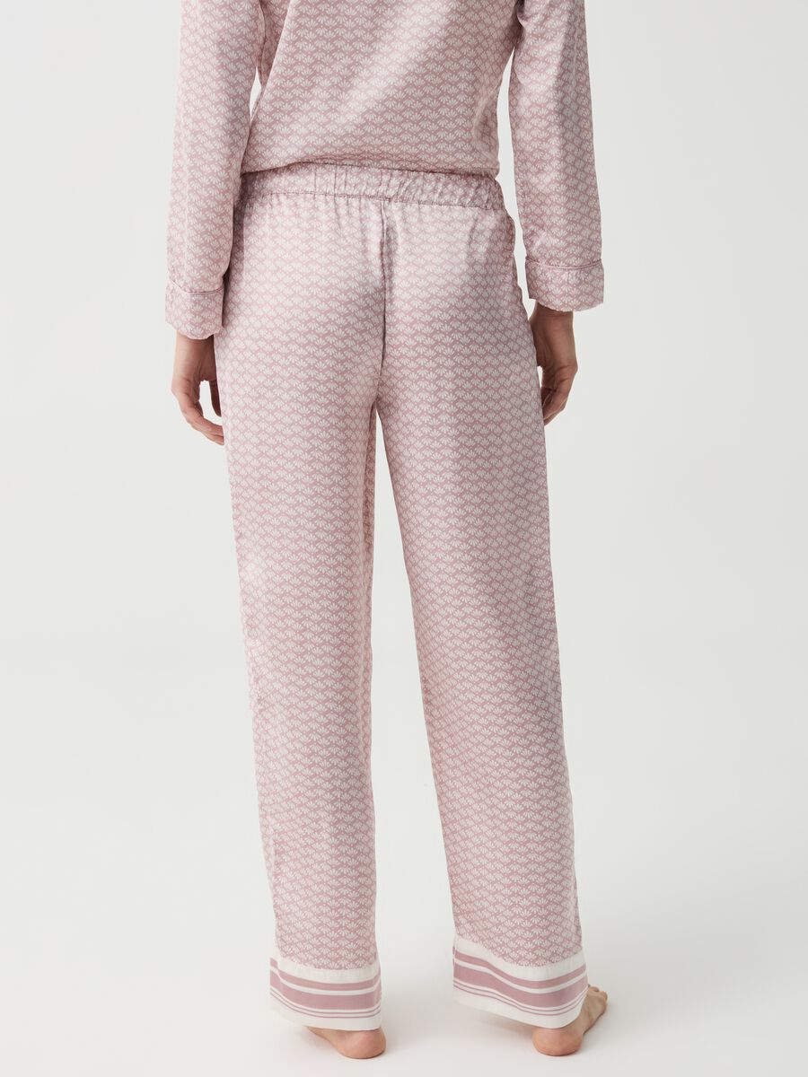 Satin pyjama trousers with pattern_2