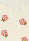 Wei&szlig;es Baby-M&auml;dchen-T-Shirt aus elastischer Baumwolle mit bestickten Blumen_1