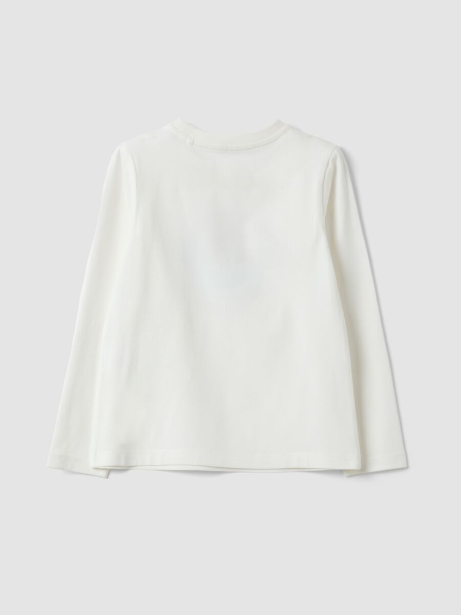 T-shirt bianca in cotone organico elasticizzato girocollo_1