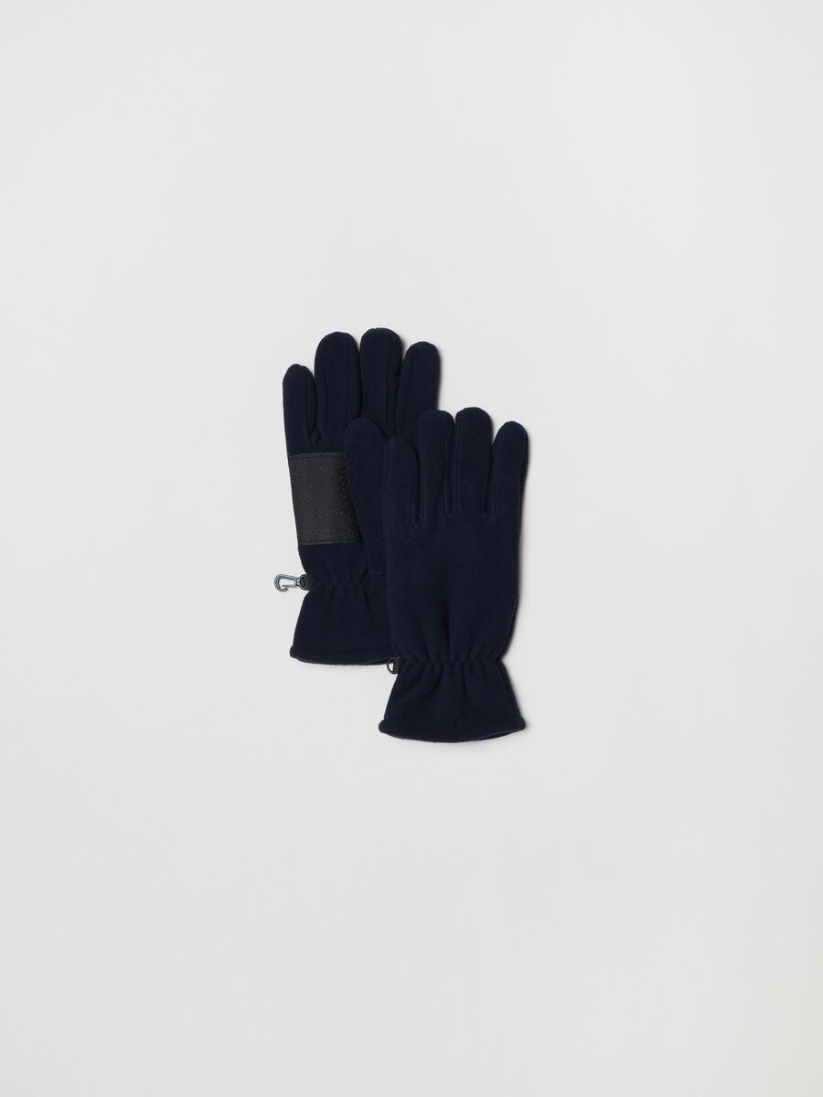 Fleece gloves with textured insert_0