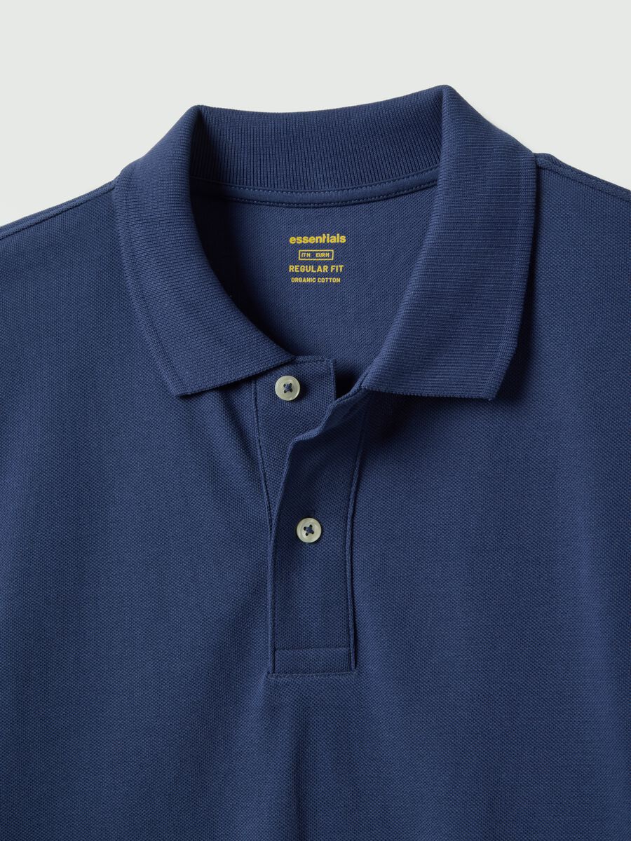 Blue pure cotton polo regular fit_5