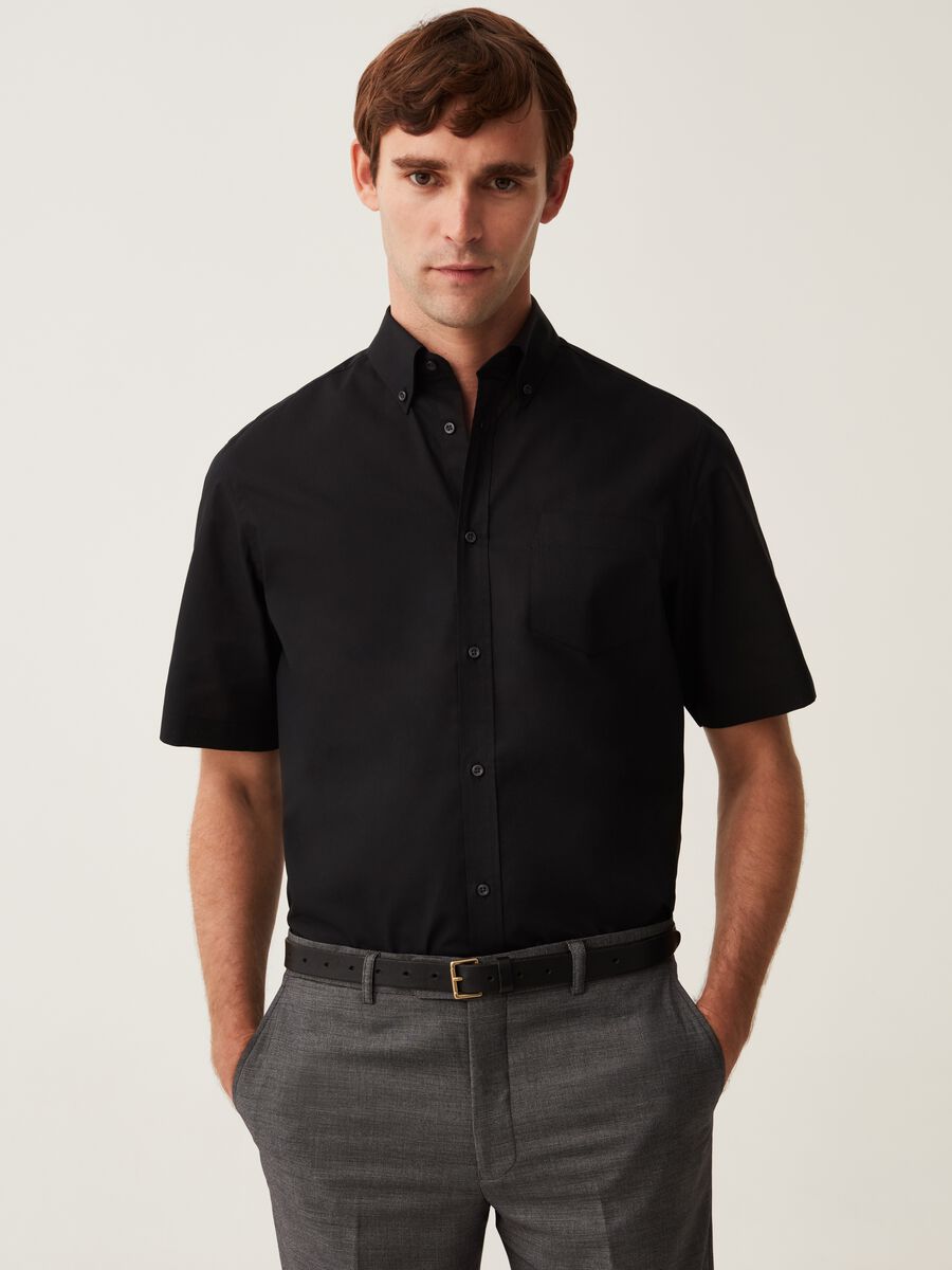 Short-sleeved easy-iron shirt_0