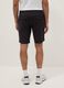 Black regular-fit stretch jogger Bermuda shorts_3