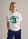 Pure cotton white children's T-shirt regular fit with print_0