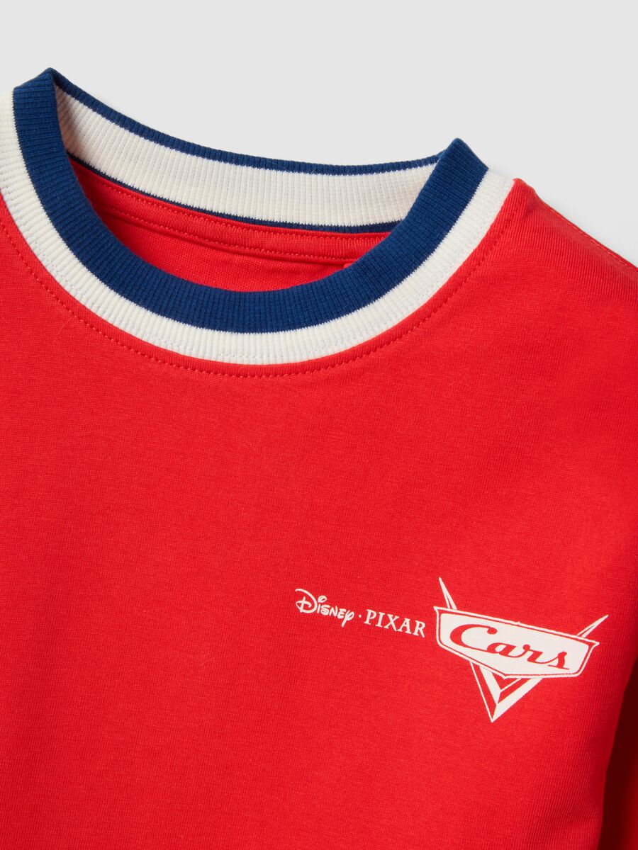 T-shirt enfant rouge en pur coton avec imprim&eacute; Cars, coupe oversize_2