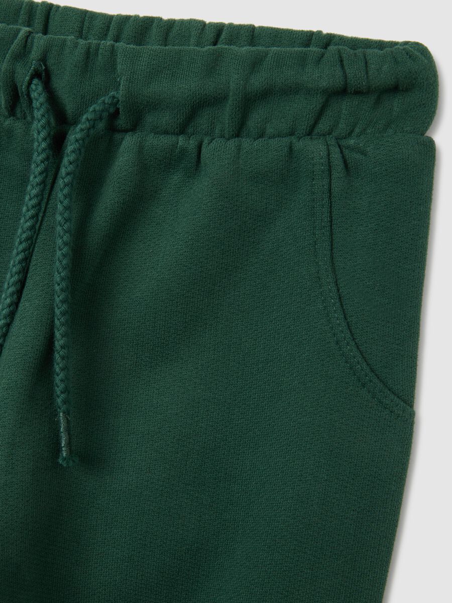 Green jogger trousers for boys in pure cotton regular fit_2