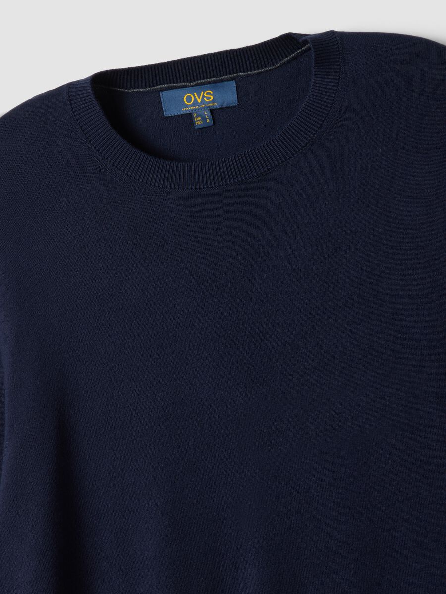 Navy crew-neck jumper in viscose blend, regular fit_5