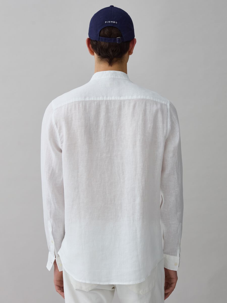 Linen shirt with Mandarin collar_2